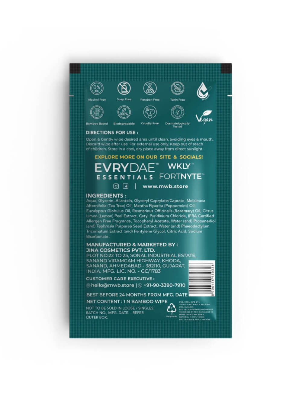Makeup Clear Face Wipes 10’s MW&B | EVRYDAE Essentials